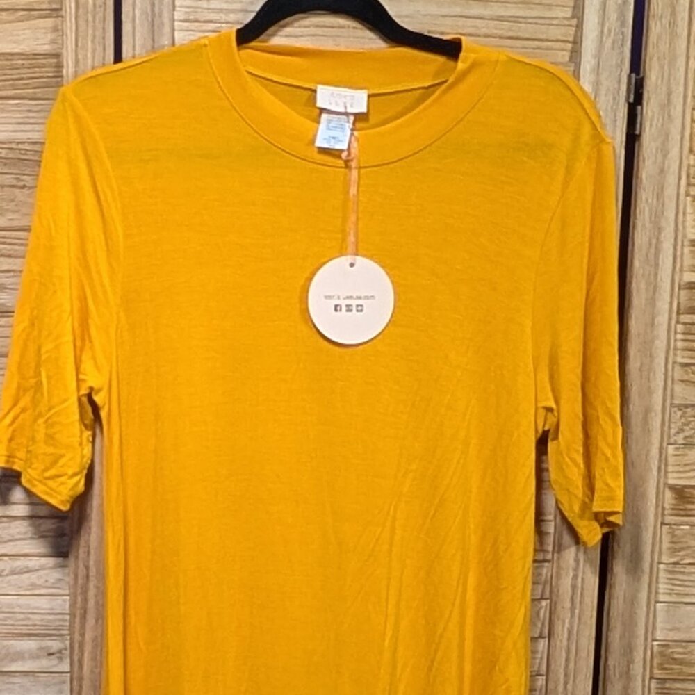 Vibrant Yellow (Mustard) Rayon/Spandex Maxi Dress Size Large NWT - Picture 7 of 8